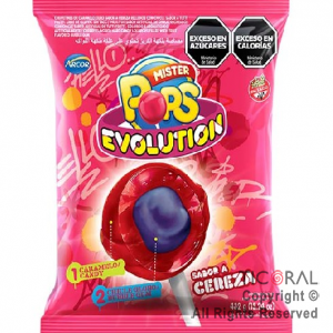 CHUPETIN MISTER POPS EVOLUTION CEREZA X 24 UNIDADES x 1